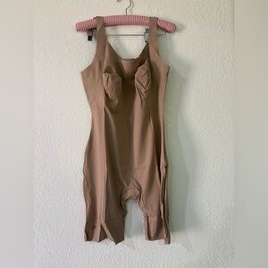 Ruby Ribbon Mid Thigh Shaping Bodysuit in Nude